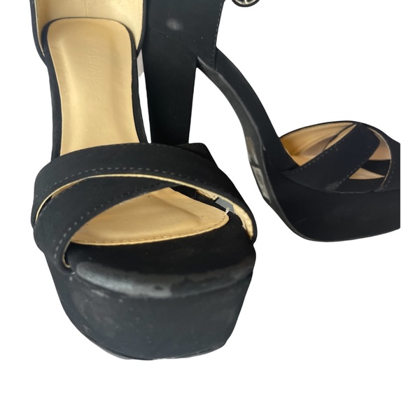 DSW Shoes Platform Heels Black Criss Cross Poshmark